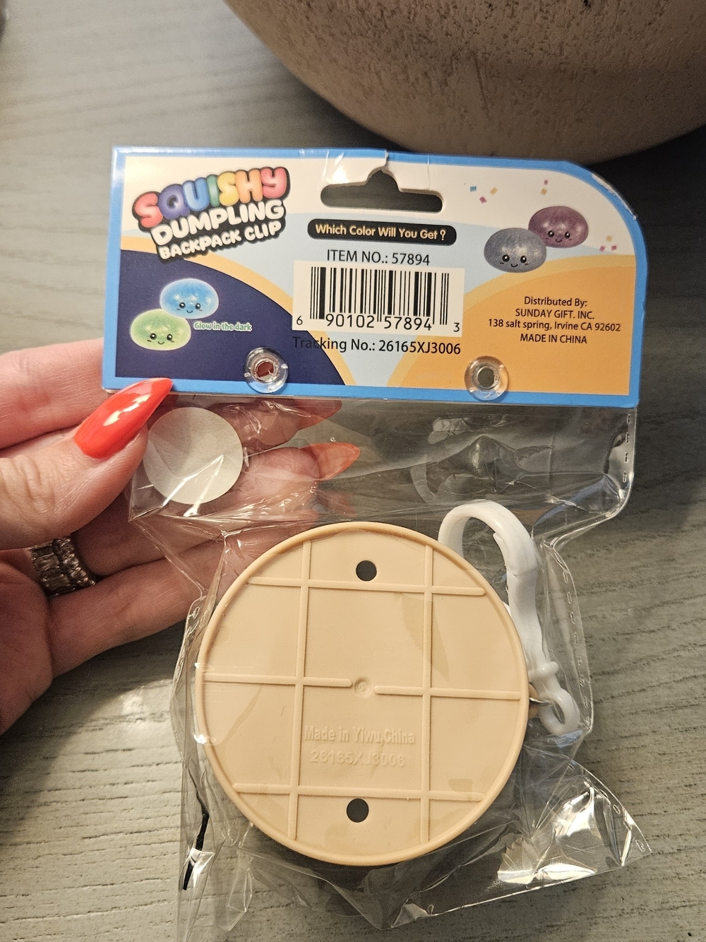 Squishy Dumpling Backpack Clip - RARE Dumpling - Picture 2 of 3